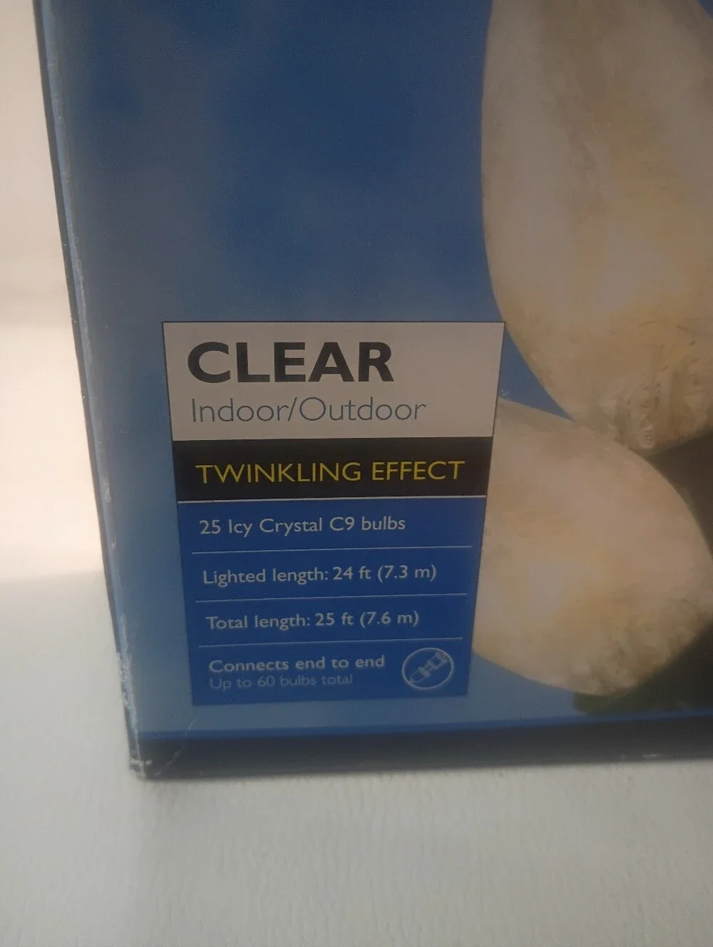 Vintage '90s Philips Icy Crystal C9 Lights 25 Bulbs Twinkling Lights NOS-HTF